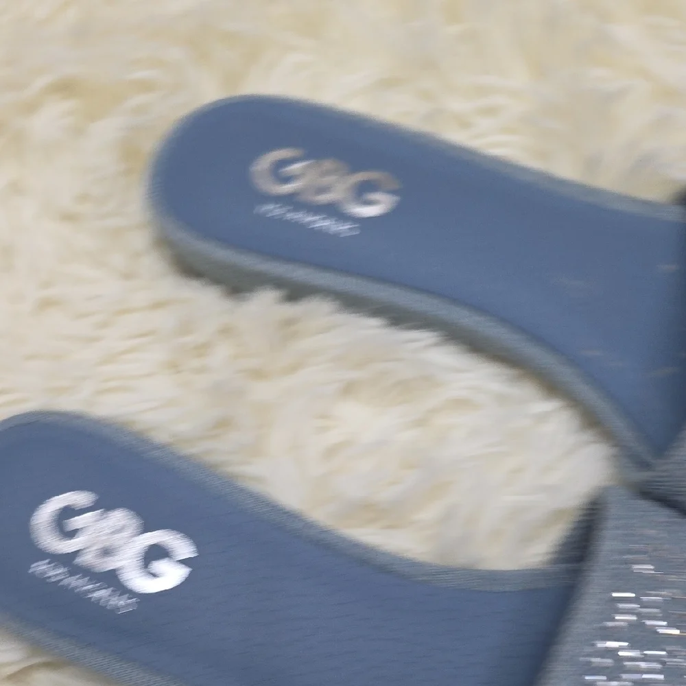 GBG Los Angeles Light Blue Slide Sandals